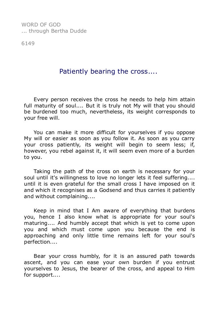 Every person has his own cross Every person has his own cross